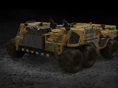 Vehicle platform transporter scifi 3D model