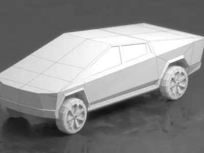 Cybertruck Low-Poly futuristic vehicle Low-poly 3D model