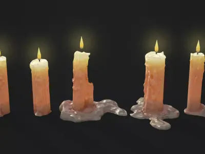 Candles Pack Low-poly 3D model