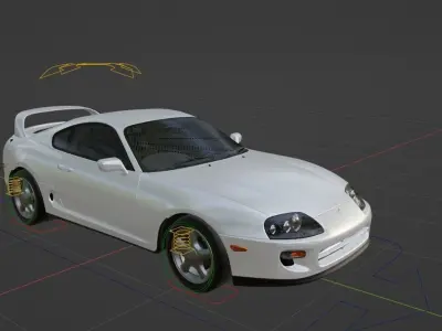 TOYOTA SUPRA 1995 MODEL SPORTS Low-poly 3D model