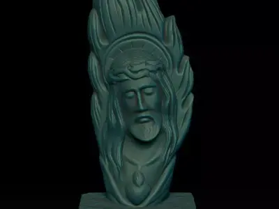 Jesus in flame statue decoration  3D print model