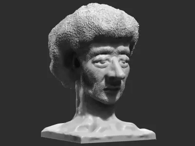 human head modern sculpture 3d print model 91 3D print model