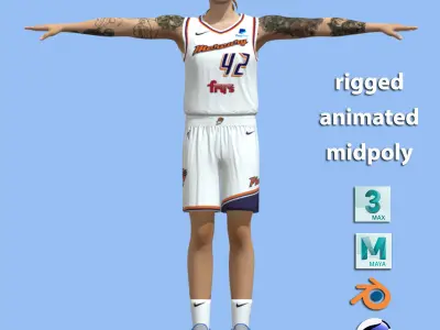T-Pose Rigged Brittney Griner WNBA 3D model