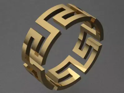 New Modern Luxury Golden Band Ring 3D print model