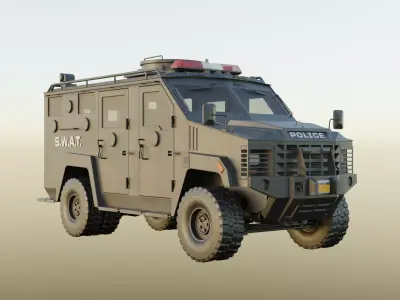 SWAT Truck Low-poly 3D model