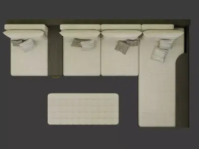Sofa with Tables 3D model