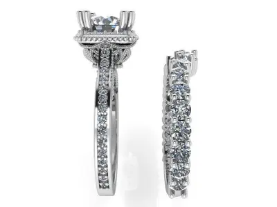 Decorative Setting Diamond ring 2162 3D print model 3D print model