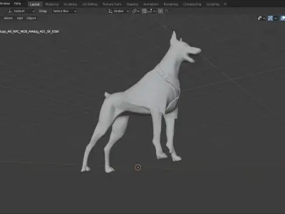 Dog  base mash  Low-poly 3D model
