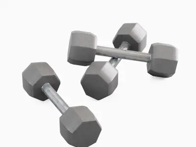 Steel Dumbbell 02 Low-poly 3D model