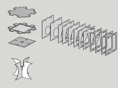 parametric square wood lamp 3D print model
