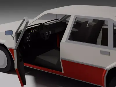 Low Poly 1980s Compact Hatchback 3D Model Car11 Low-poly 3D model