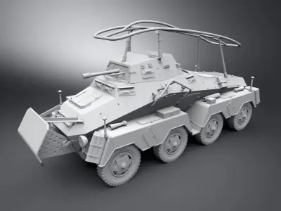 Schwerer Panzerspahwagen Scale model 3D print model