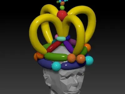 KING CROWN balloon Low-poly 3D model