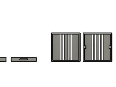 Deskor metal box with two sides 3D model