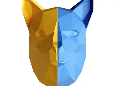 Ukraine fox paper head 3D model