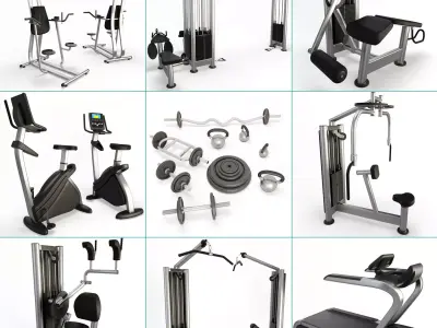 Fitness Machine Room Collection 3D model