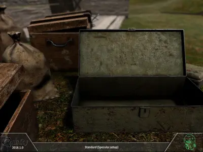 Box chest sack storage pack Low-poly 3D model