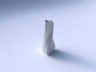 Vase puffy bent triangle with bands 3D print model