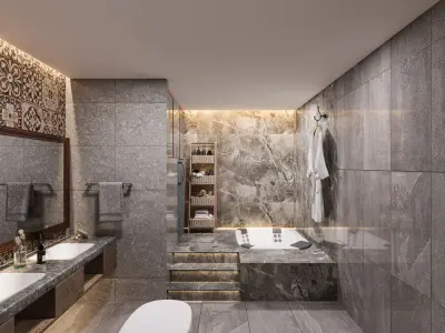 Wabi sabi Style luxury Hotel suite Design 3D model