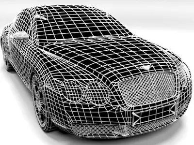 BENTLEY CONTINENTAL 2005 Low-poly 3D model