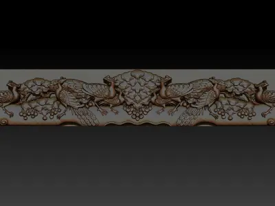 Wooden Peacock Wall Art - Asian Oriental Accents 3D print model