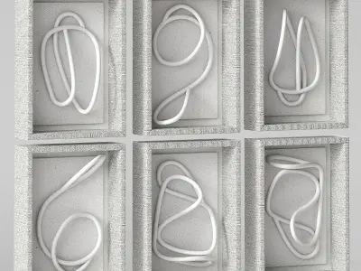 Wall art Fiona Loop Knot Tangle by Palecek rattan frame 3D model