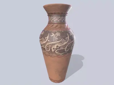 Clay pot Low-poly 3D model