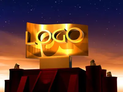 Hollywood style logo scene 3D model