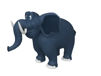 Elephant Cartoon 02 3D model