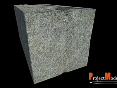 Bricks-Version002 concrete block Low-poly 3D model