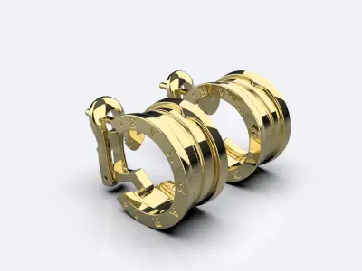  Earrings Bvlgari B  3D print model