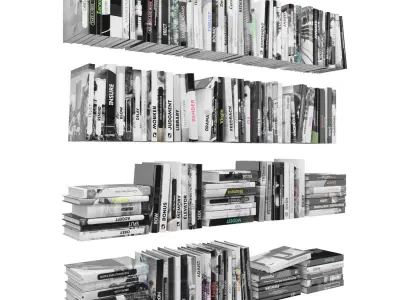 Books 150 pieces 2-6-3 Low-poly 3D model
