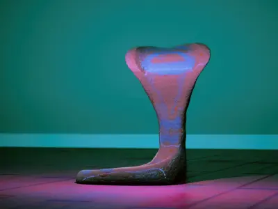 Cartoonish Cobra Rigged and Animated Low-poly 3D model