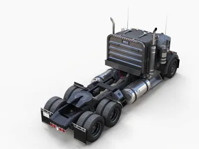 Kenworth w900 daycab truck Low-poly 3D model