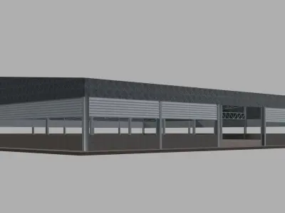 Warehouse in square plan 3D model