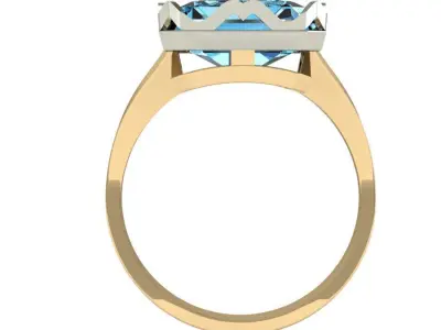 fashion ring  with gem   3D print model