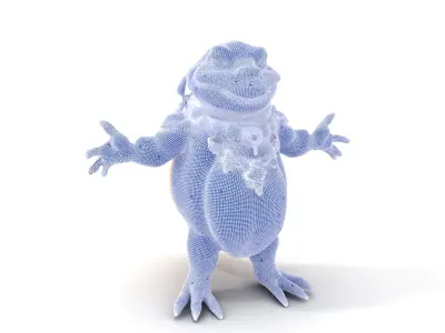Regal Toad Character Model Rigged and Animated Low-poly 3D model