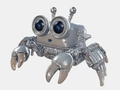 Robot Crab Free low-poly 3D model