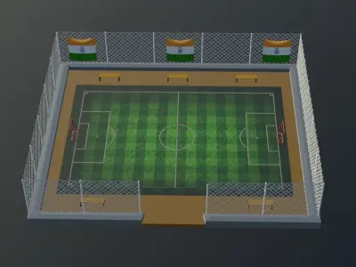 Soccer Stadium - India Low-poly 3D model