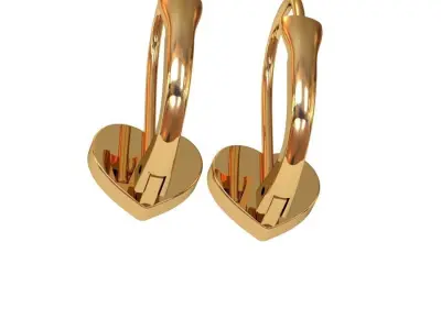 heart shaped huggy earrings 3D print model