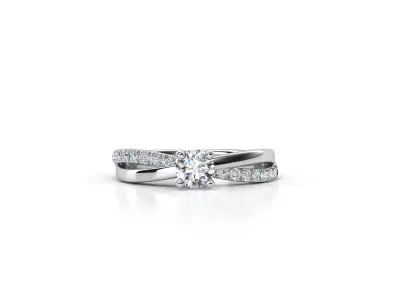 ZDR054 person diamond engagement ring gold 3D print model