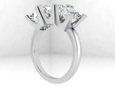 Princess Cut Ring 4338 3D print model