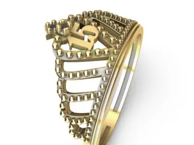 Anillo de 15 para dama-mujer -v- 3D print model