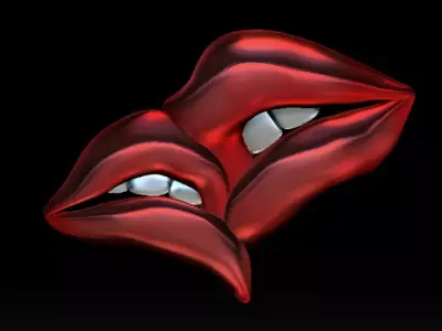 LIPS KISSING 3D PRINT MODEL 3D print model