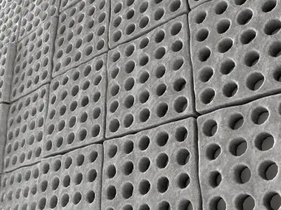 Stone many hole panel n1 3D model