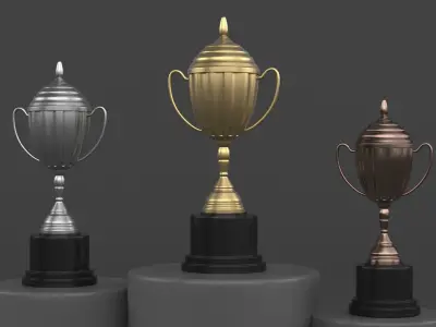 Trophy Cups 3D model 17