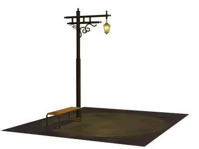 Street Lamp Free low-poly 3D model