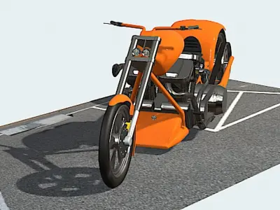 Pro Street V-Quad 250hp Chopper - High Poly 3D model
