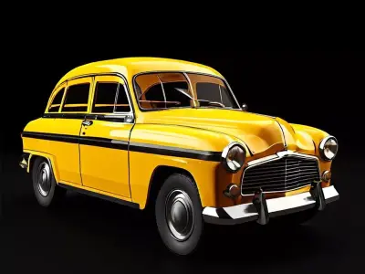 Classic Yellow Taxi 3D Model Low-poly 3D model from CGTrader
