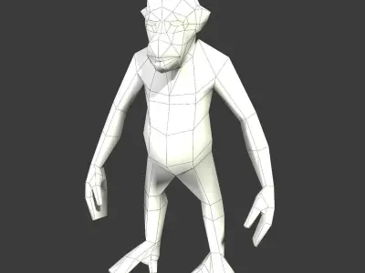 Chimpance chimpanzee Low-poly 3D model